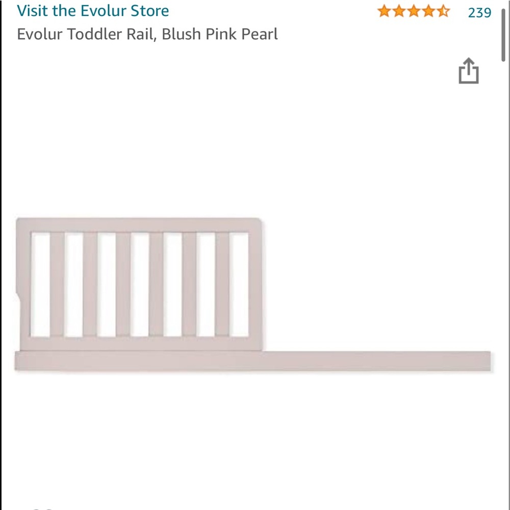 Evolur Aurora bed rail blush